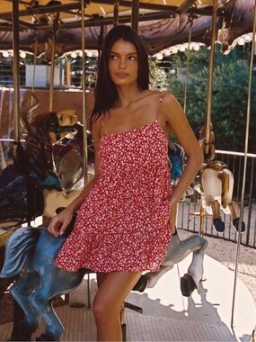 Skatie Sienna Dress in Corvette Red Floral Print